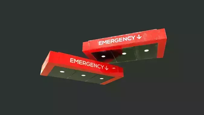 Emergency Entrance Name Board for Hospital Low-poly 3D model