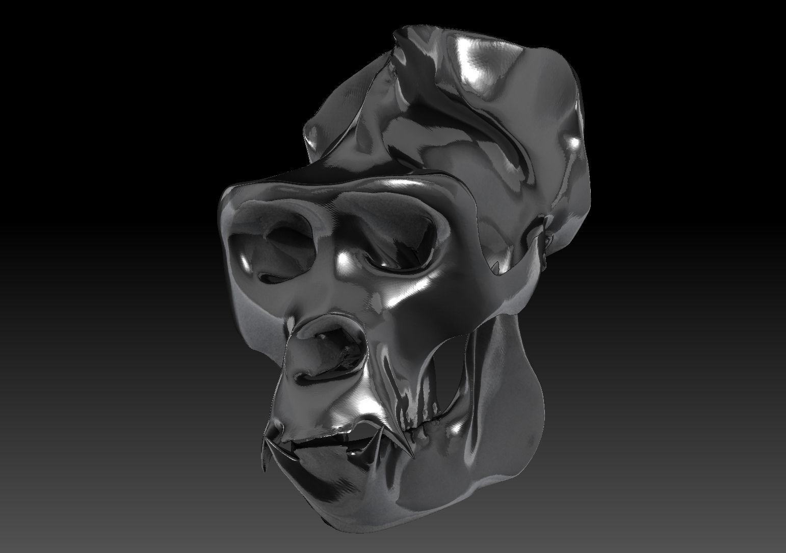 Ape Skull Scan 3D model_7
