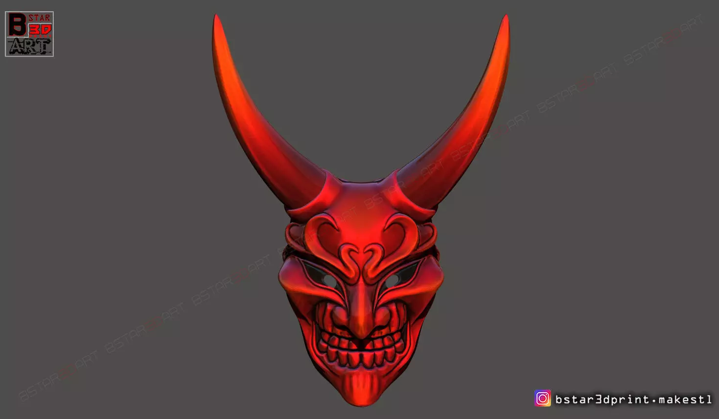 Devil Mask - Satan Mask - Hannya Mask - Halloween cosplay 3D print model_0