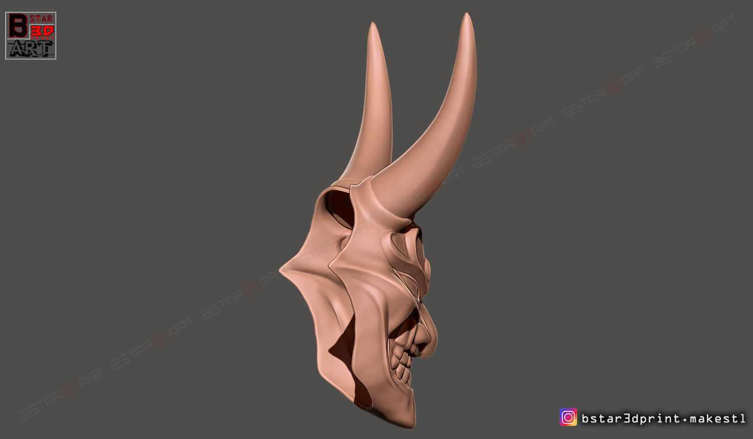 Devil Mask - Satan Mask - Hannya Mask - Halloween cosplay 3D print model_11