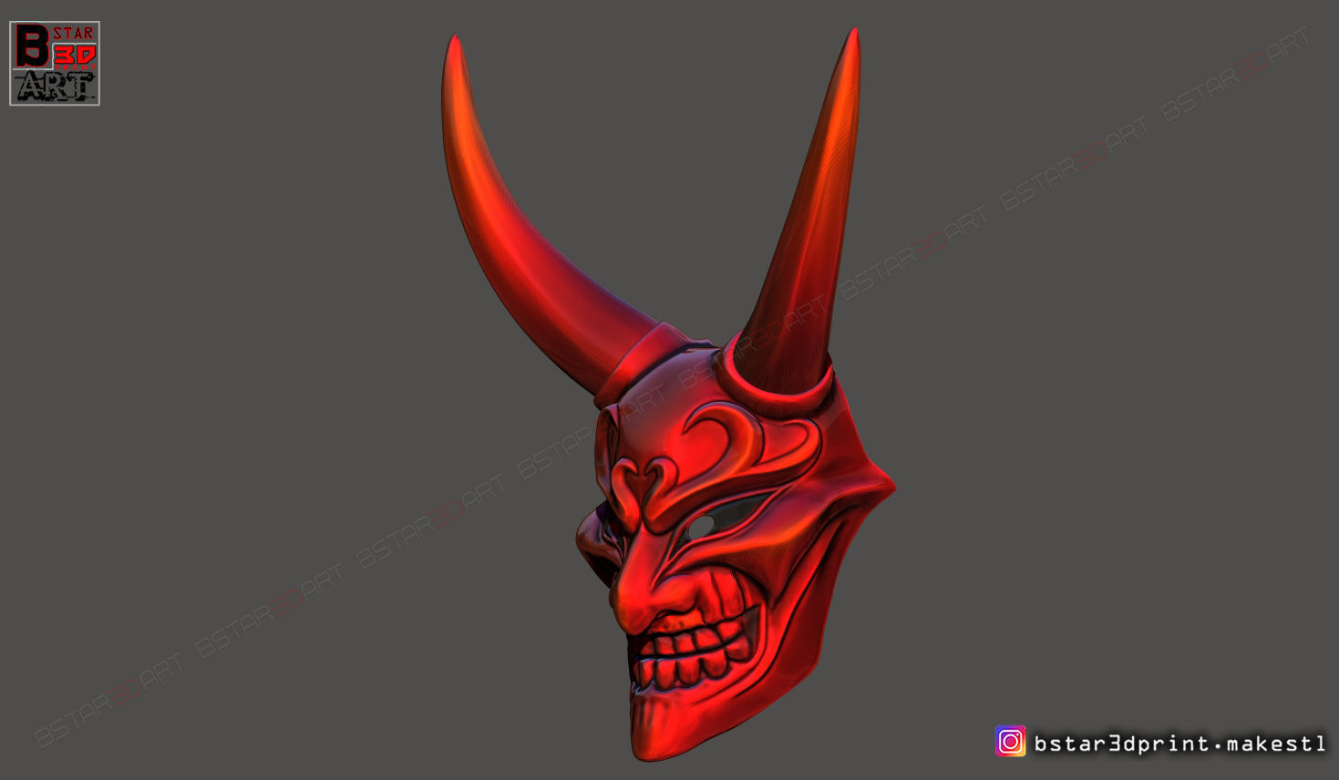 Devil Mask - Satan Mask - Hannya Mask - Halloween cosplay 3D print model_1