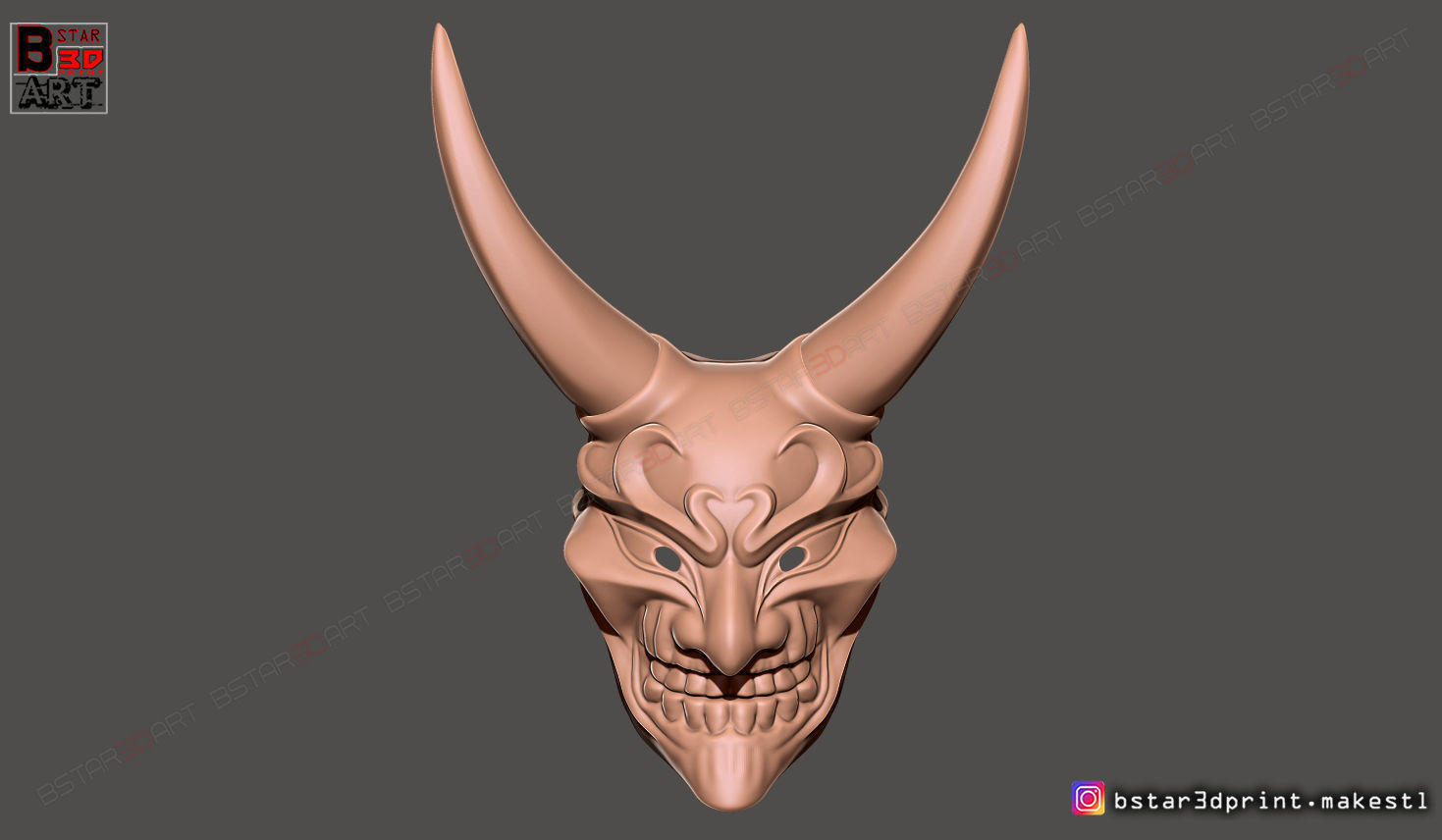 Devil Mask - Satan Mask - Hannya Mask - Halloween cosplay 3D print model_7