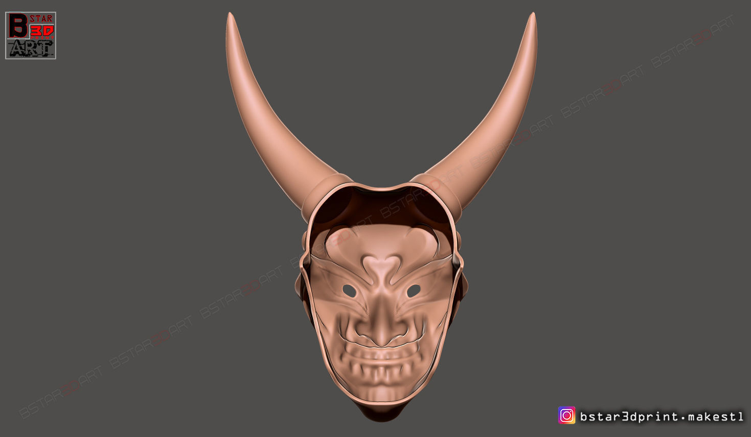 Devil Mask - Satan Mask - Hannya Mask - Halloween cosplay 3D print model_10