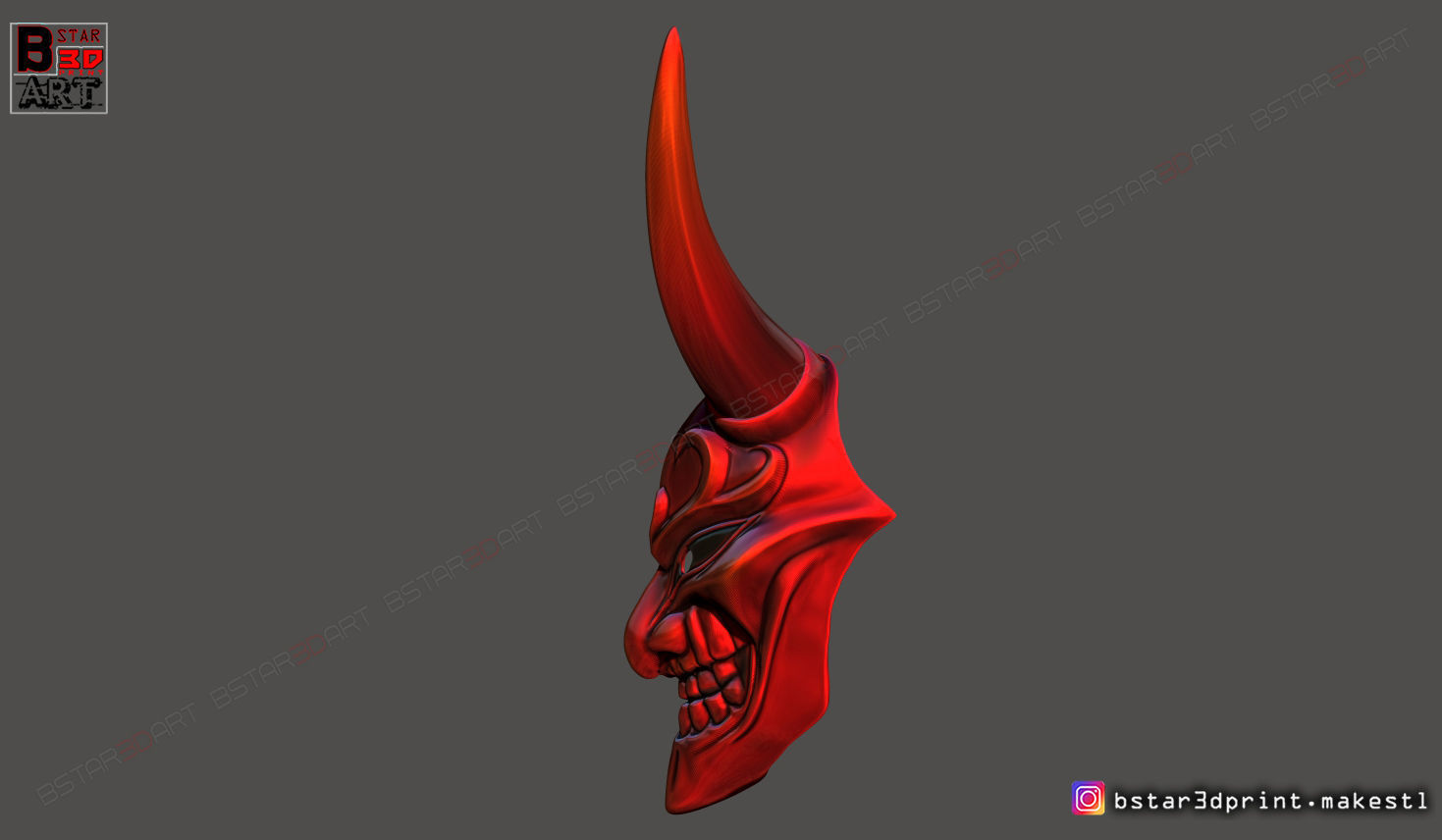 Devil Mask - Satan Mask - Hannya Mask - Halloween cosplay 3D print model_2