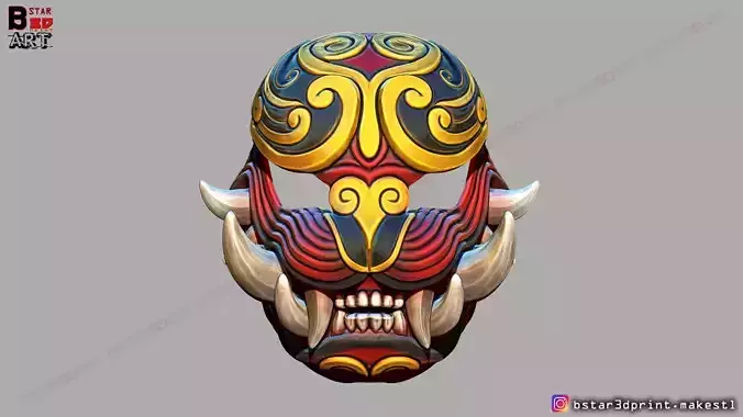 Japanese Lion Mask - Devil Mask - Hannya Mask  3D print model