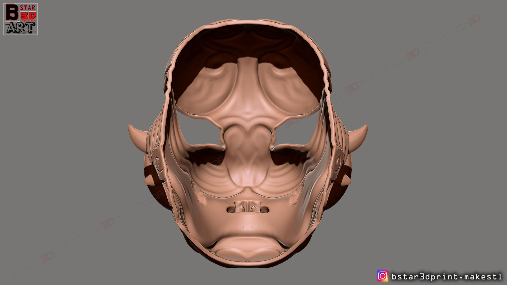 Japanese Lion Mask - Devil Mask - Hannya Mask 3D print model_12