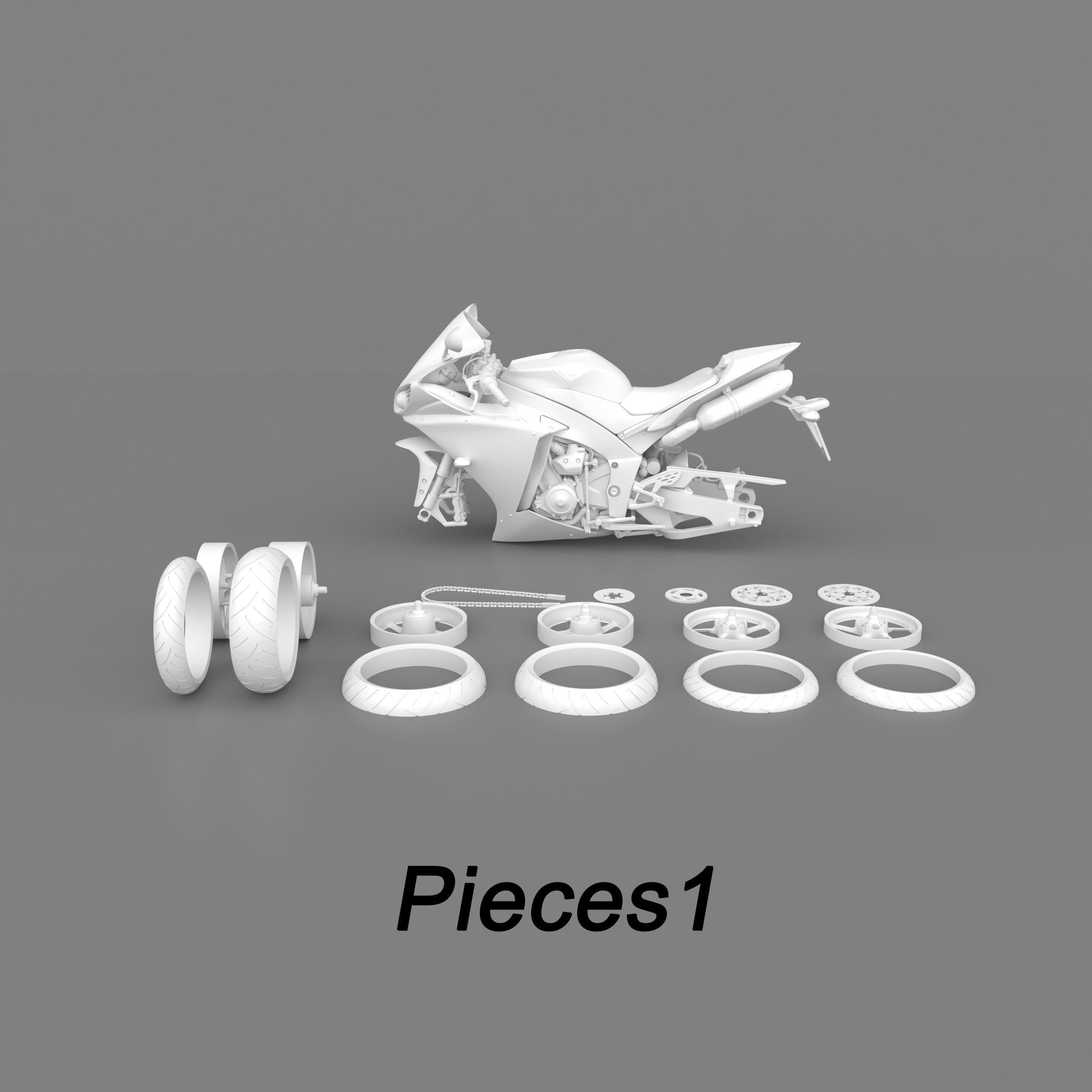 Yamaha YZF R1 2011-2014 3D Model Ready to Print STL File 3D print model_21