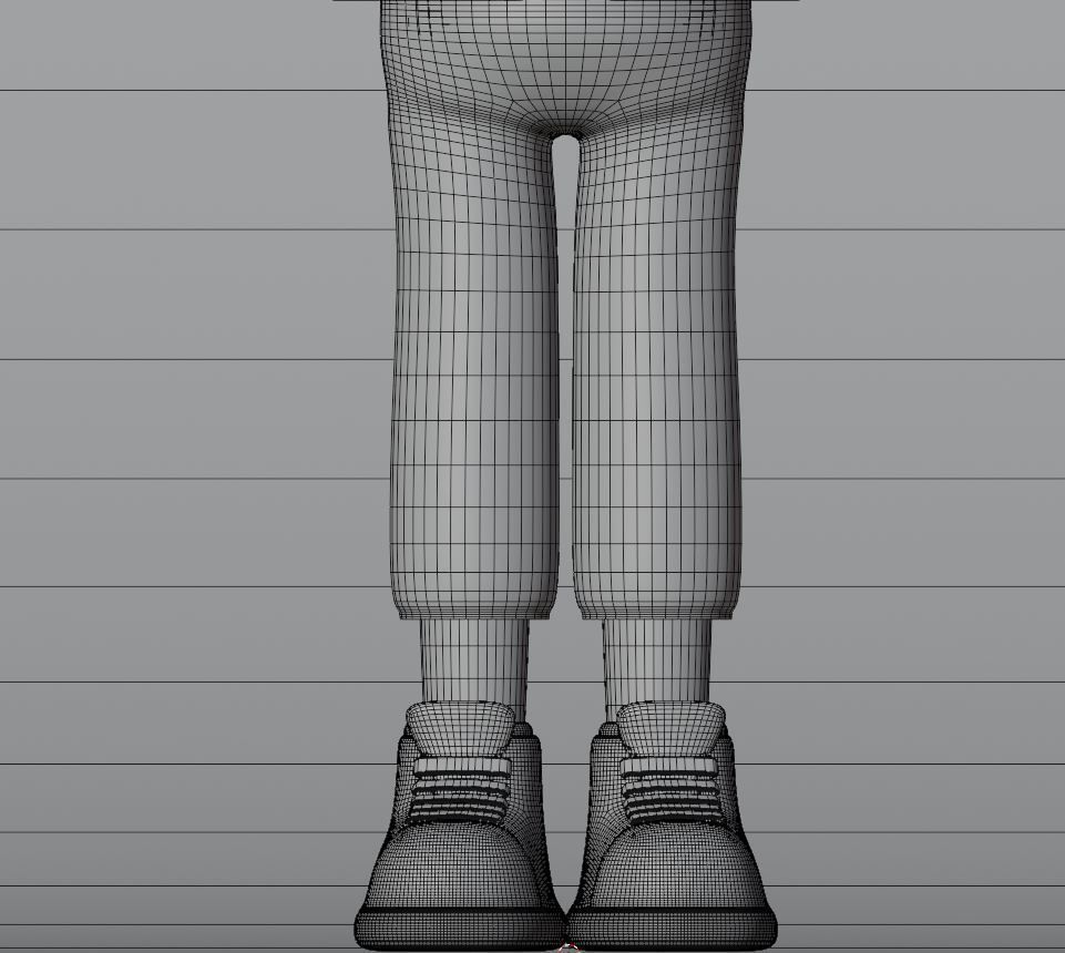 female cartoon characters base mesh Low-poly 3D model_19