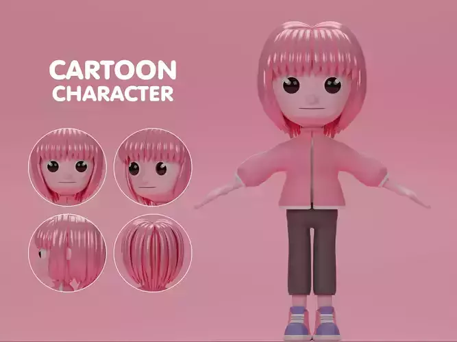 female cartoon characters base mesh