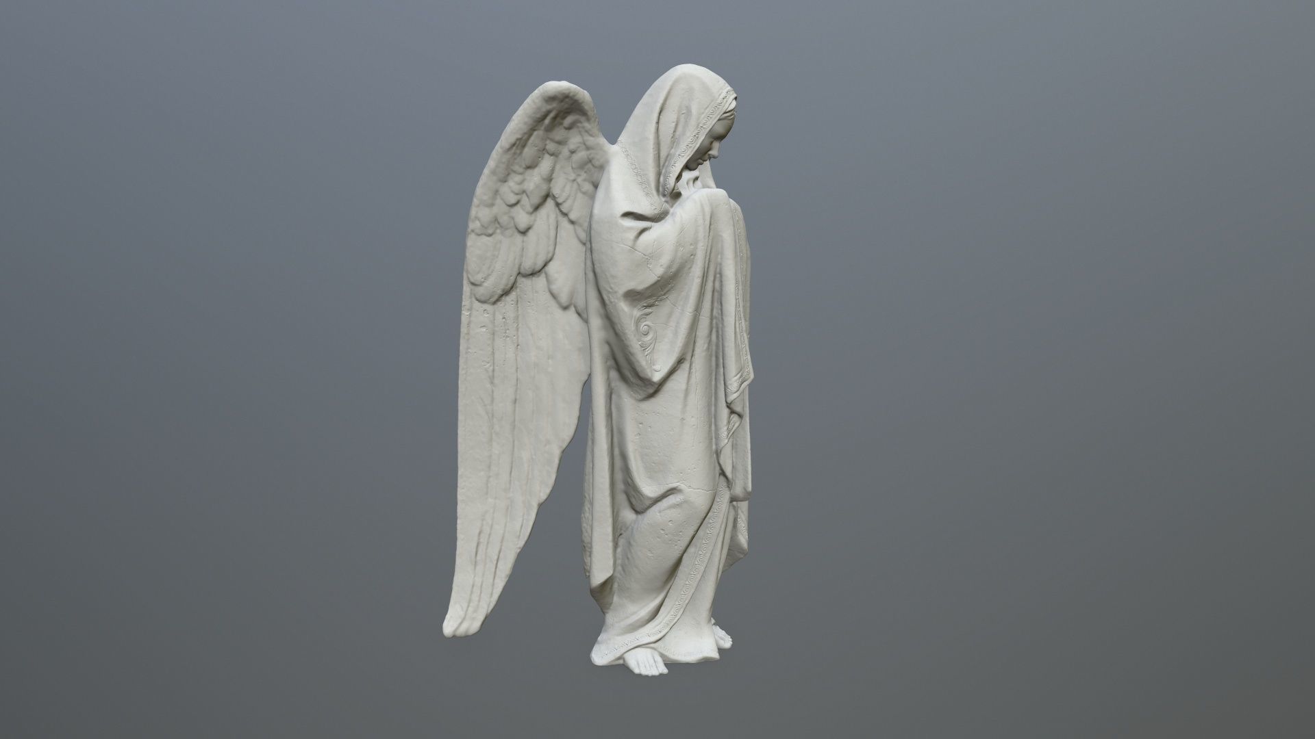 Angel Statue 01  3D print model_6