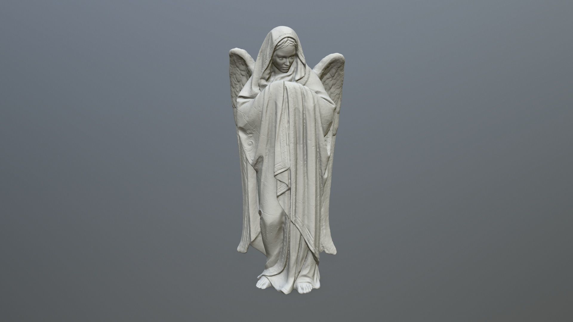 Angel Statue 01  3D print model_7