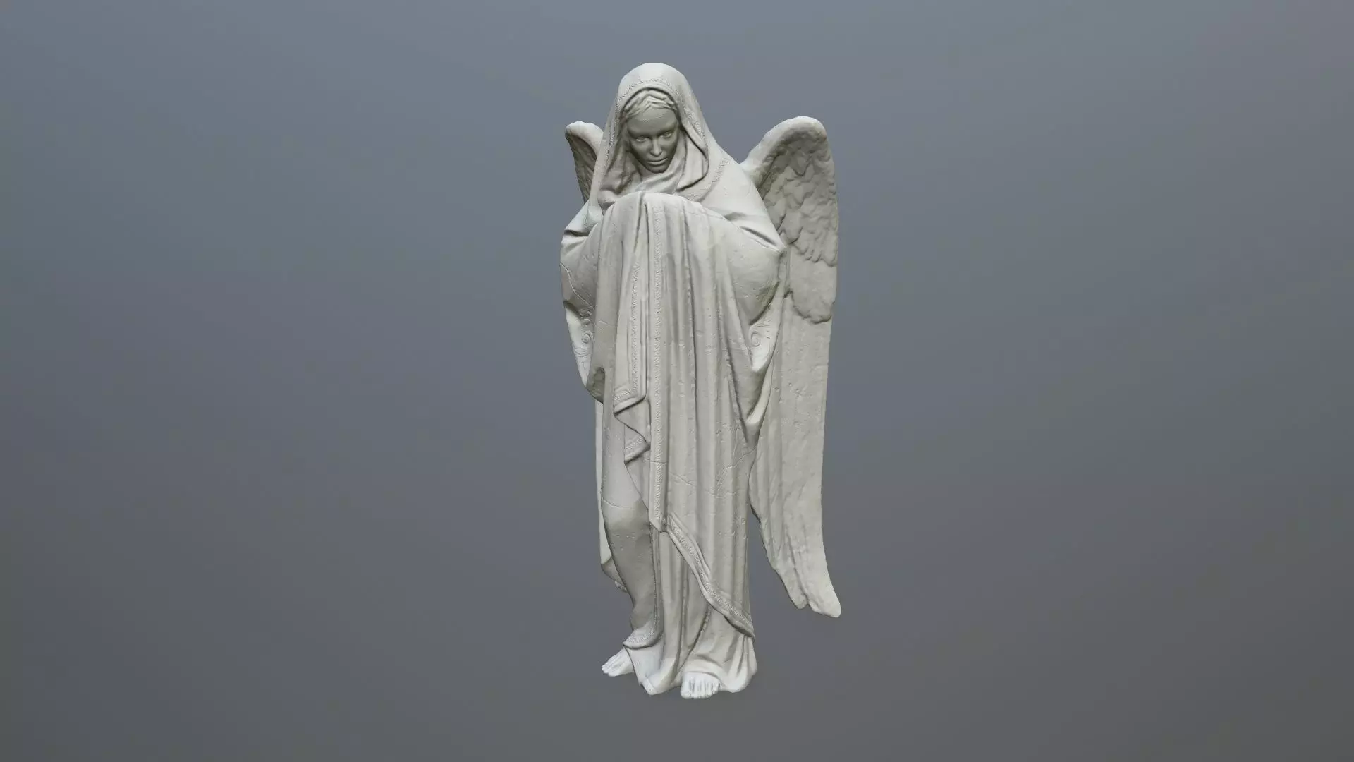 Angel Statue 01  3D print model_0