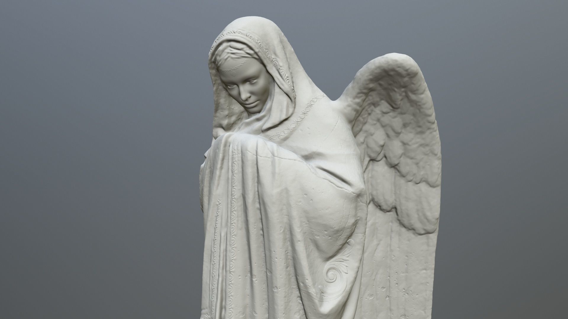 Angel Statue 01  3D print model_1