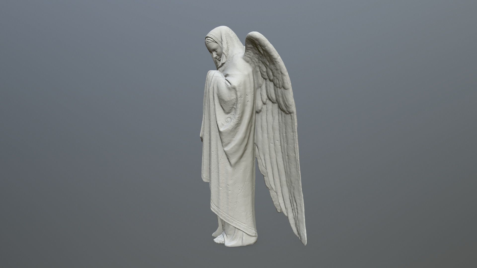 Angel Statue 01  3D print model_2