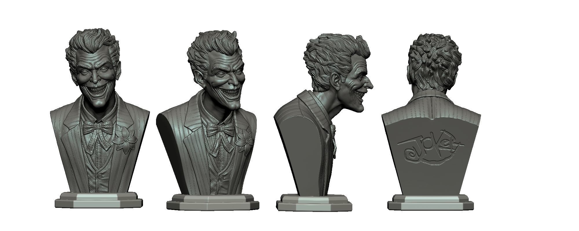 Joker Bust STL 3D print model 3D print model_3