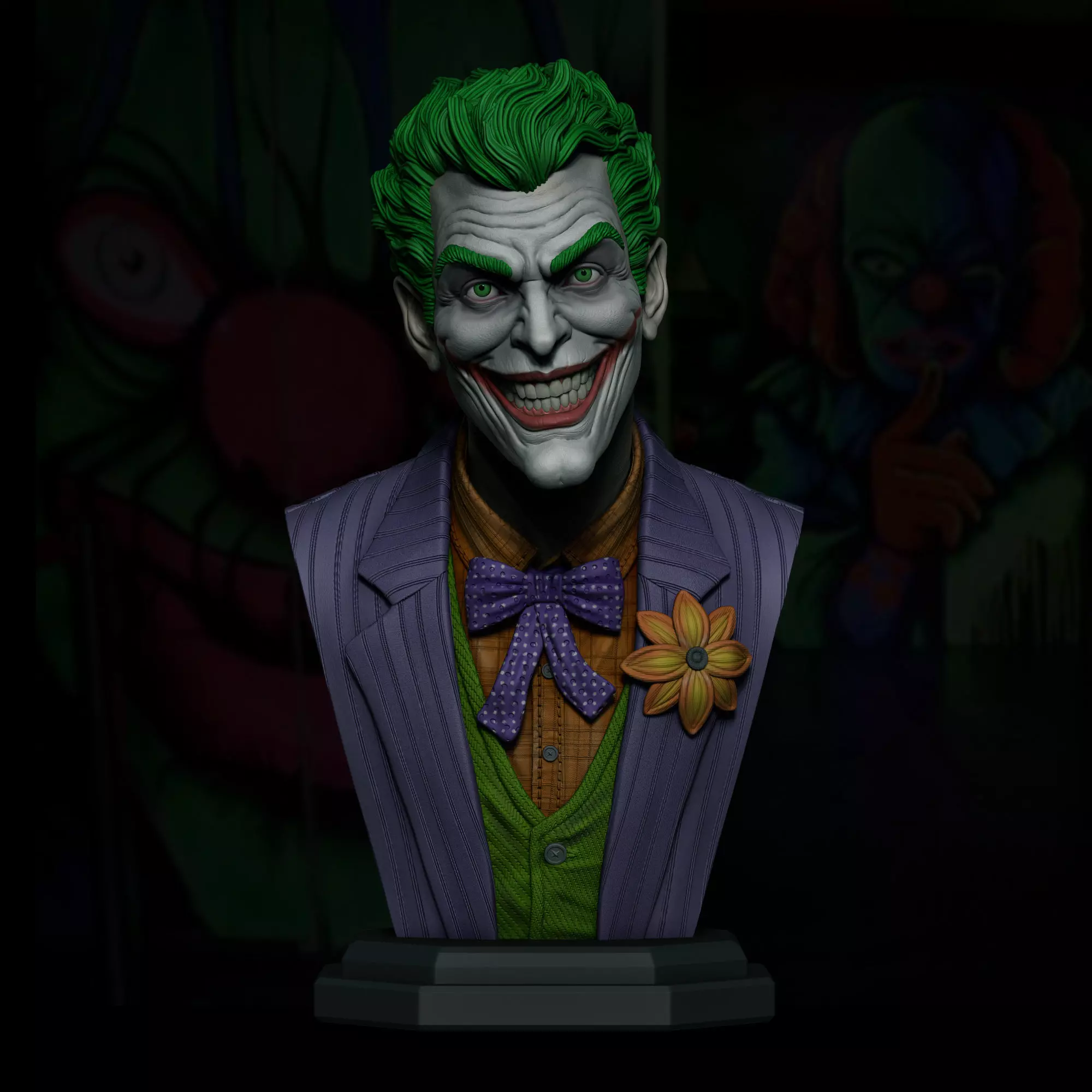 Joker Bust STL 3D print model 3D print model_0