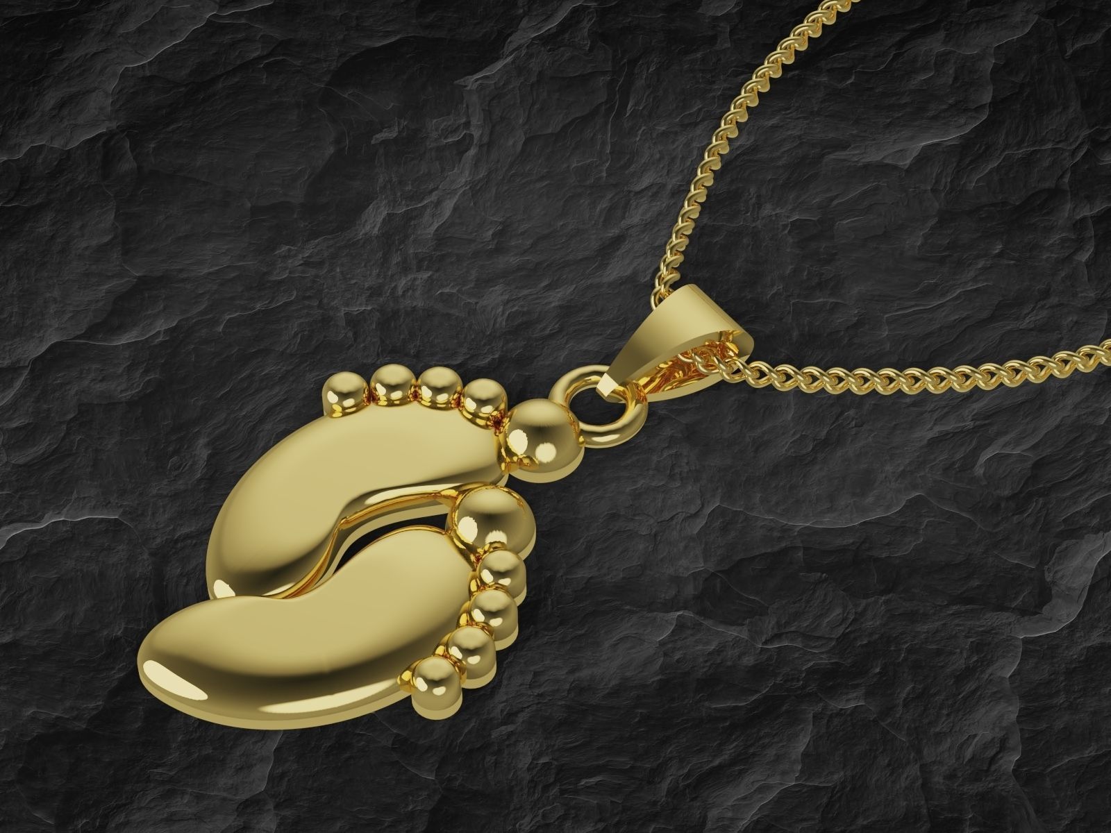 foot pendant 3D print model_2