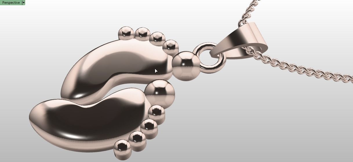 foot pendant 3D print model_6