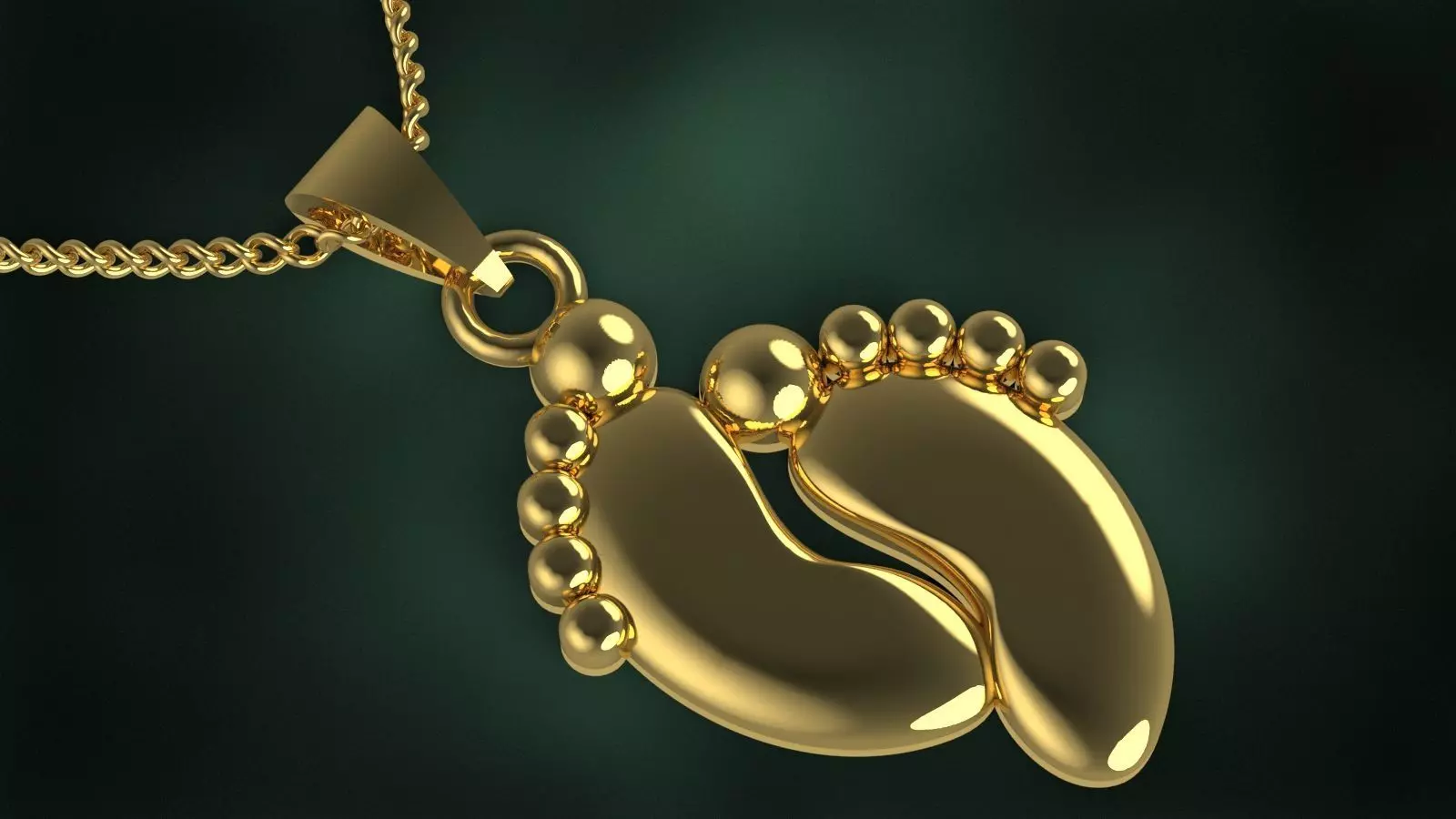 foot pendant 3D print model_0