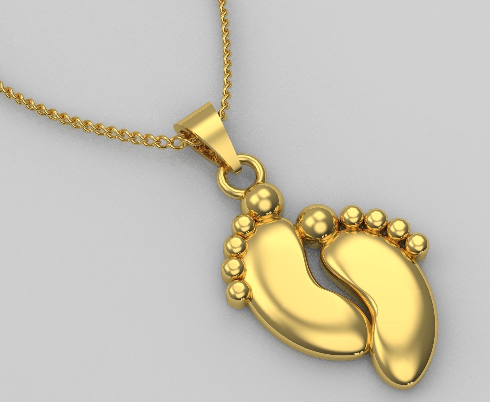 foot pendant 3D print model_1