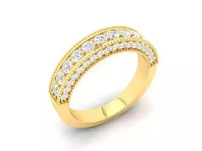 Elegant Triple Row Diamond Eternity Ring for Women 484