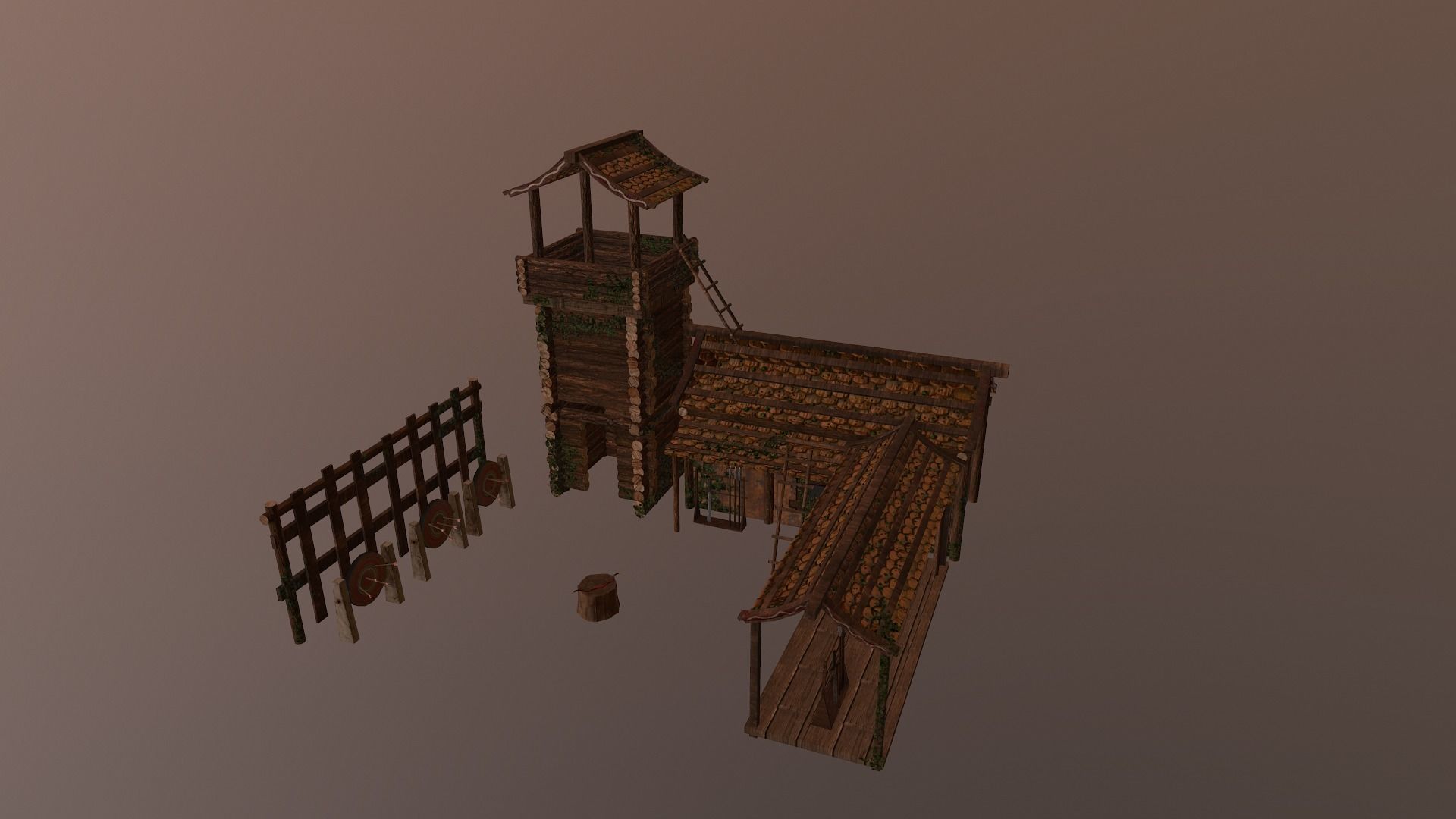 Archer Barracks Level 5 Low-poly 3D model_17