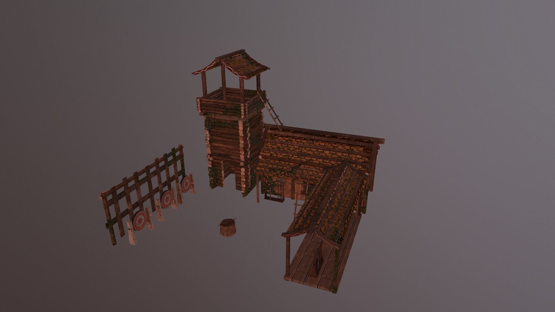 Archer Barracks Level 5 Low-poly 3D model_27
