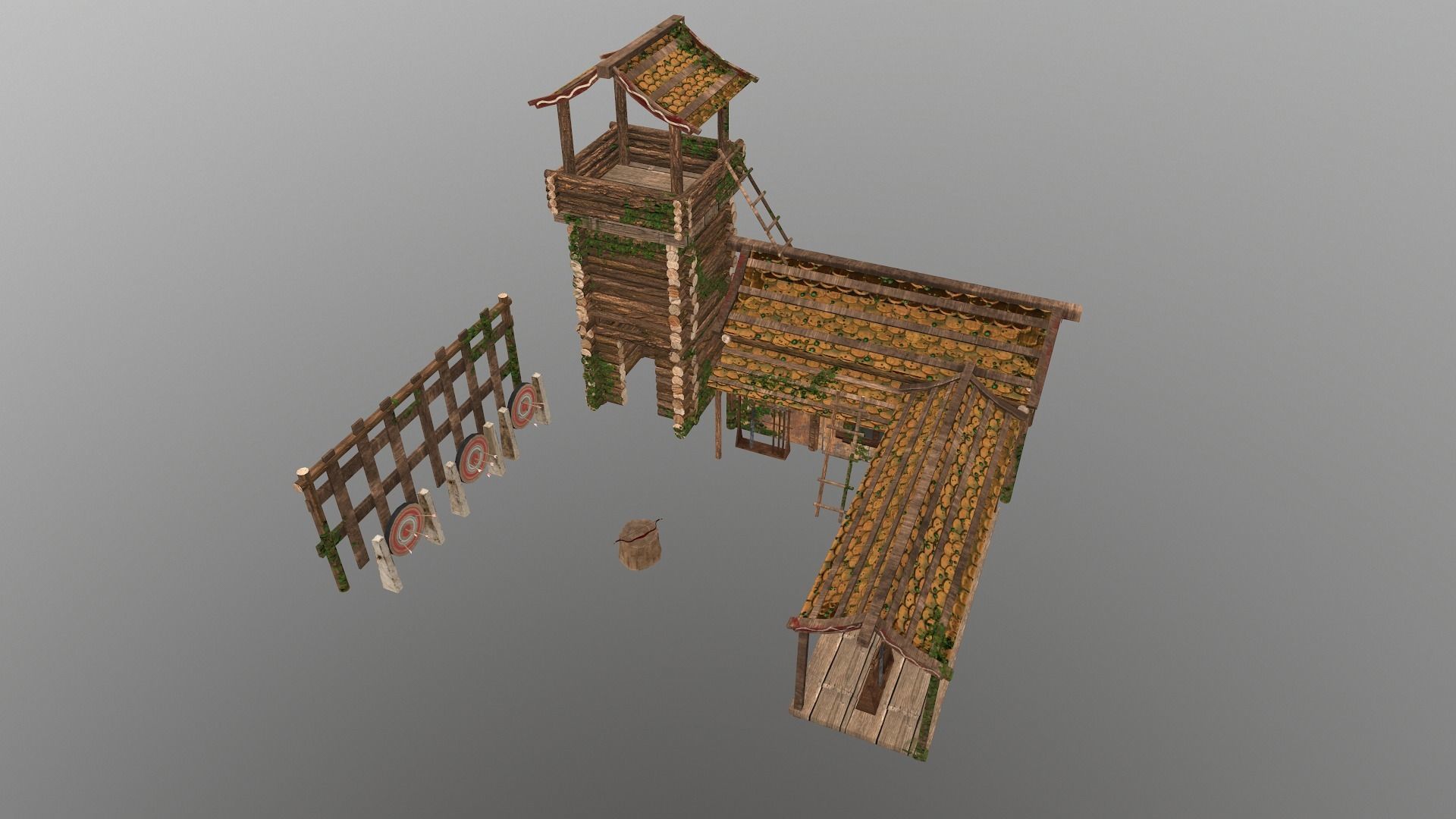 Archer Barracks Level 5 Low-poly 3D model_4