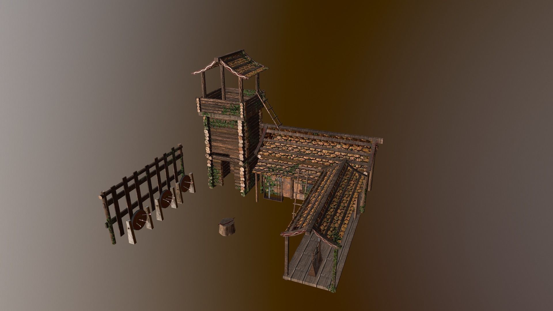 Archer Barracks Level 5 Low-poly 3D model_21