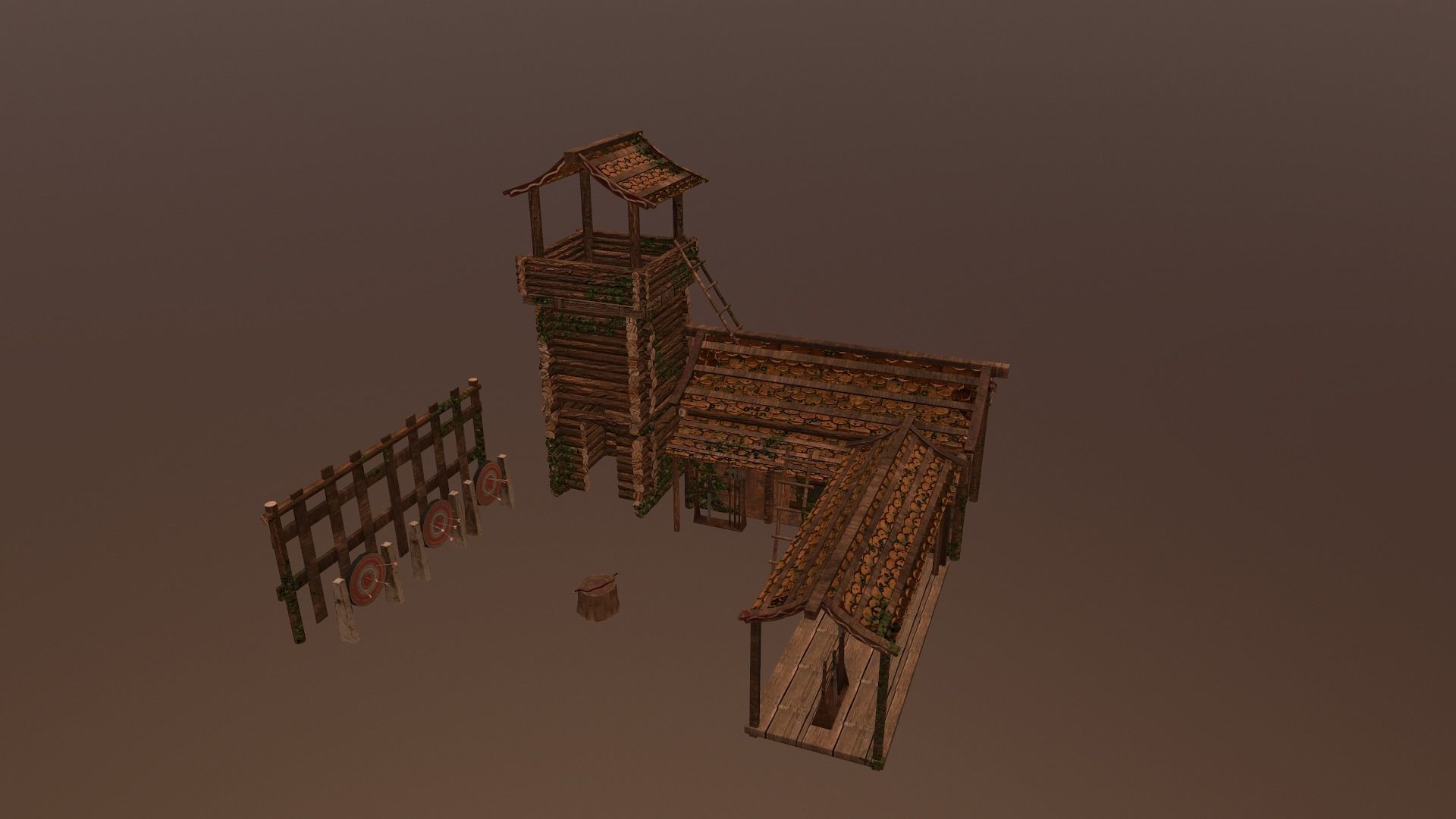 Archer Barracks Level 5 Low-poly 3D model_23