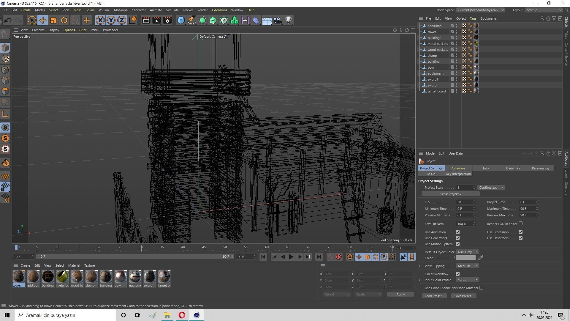 Archer Barracks Level 5 Low-poly 3D model_29