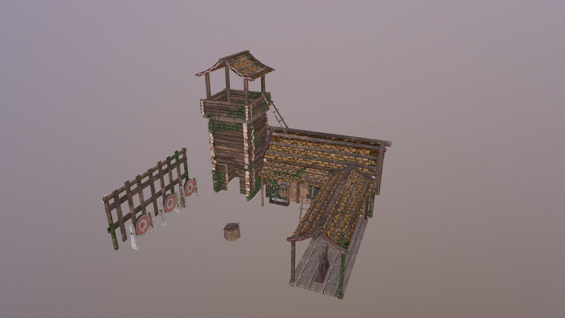 Archer Barracks Level 5 Low-poly 3D model_20