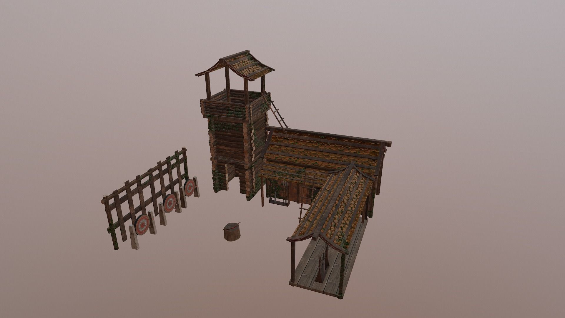 Archer Barracks Level 5 Low-poly 3D model_19