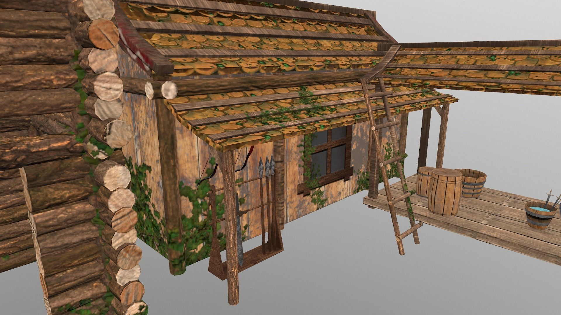 Archer Barracks Level 5 Low-poly 3D model_13