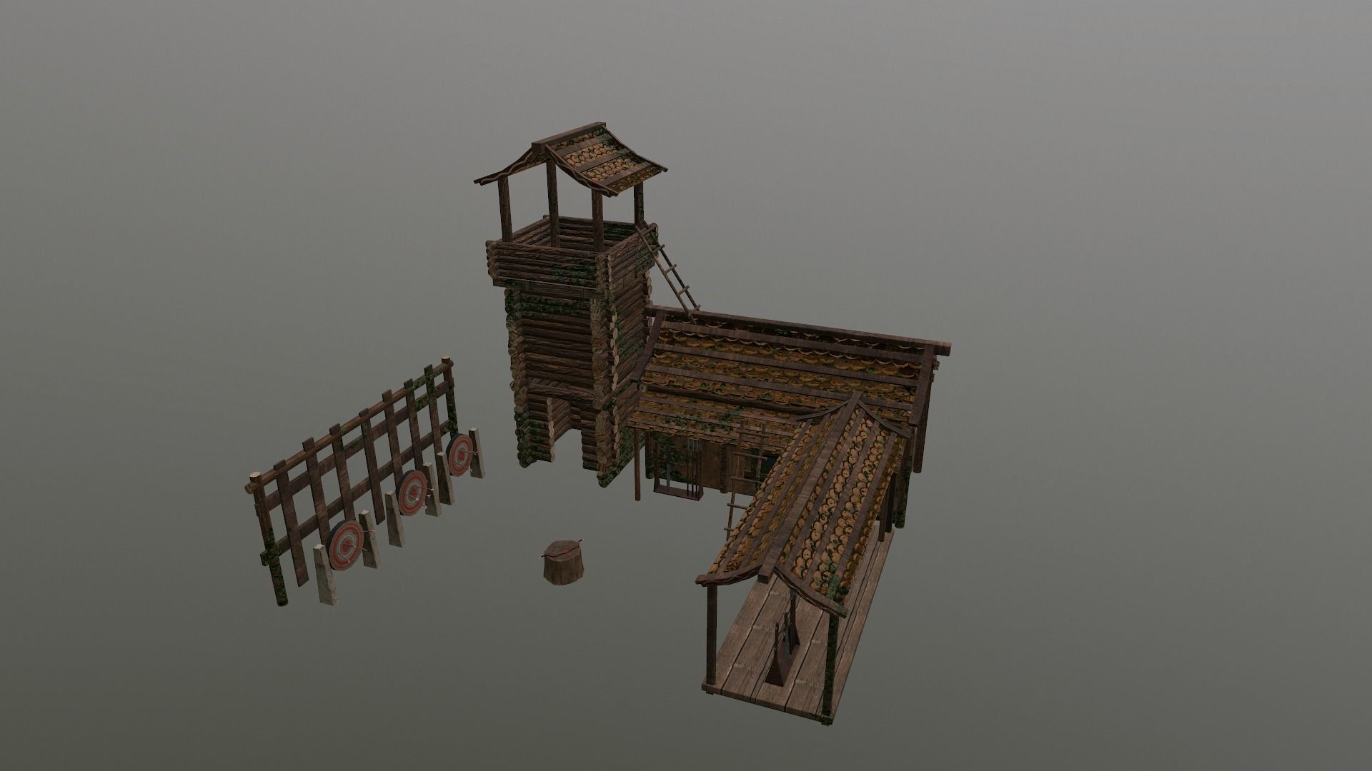 Archer Barracks Level 5 Low-poly 3D model_26