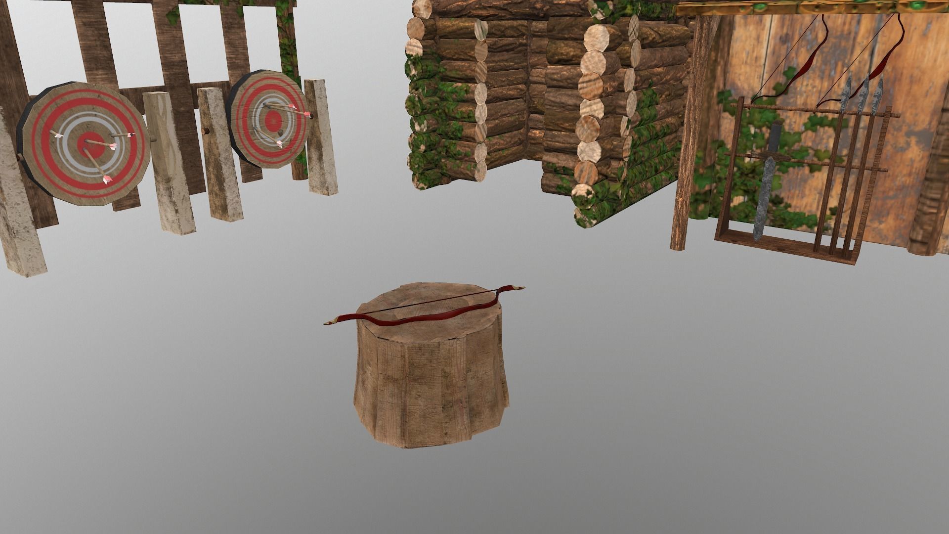 Archer Barracks Level 5 Low-poly 3D model_8