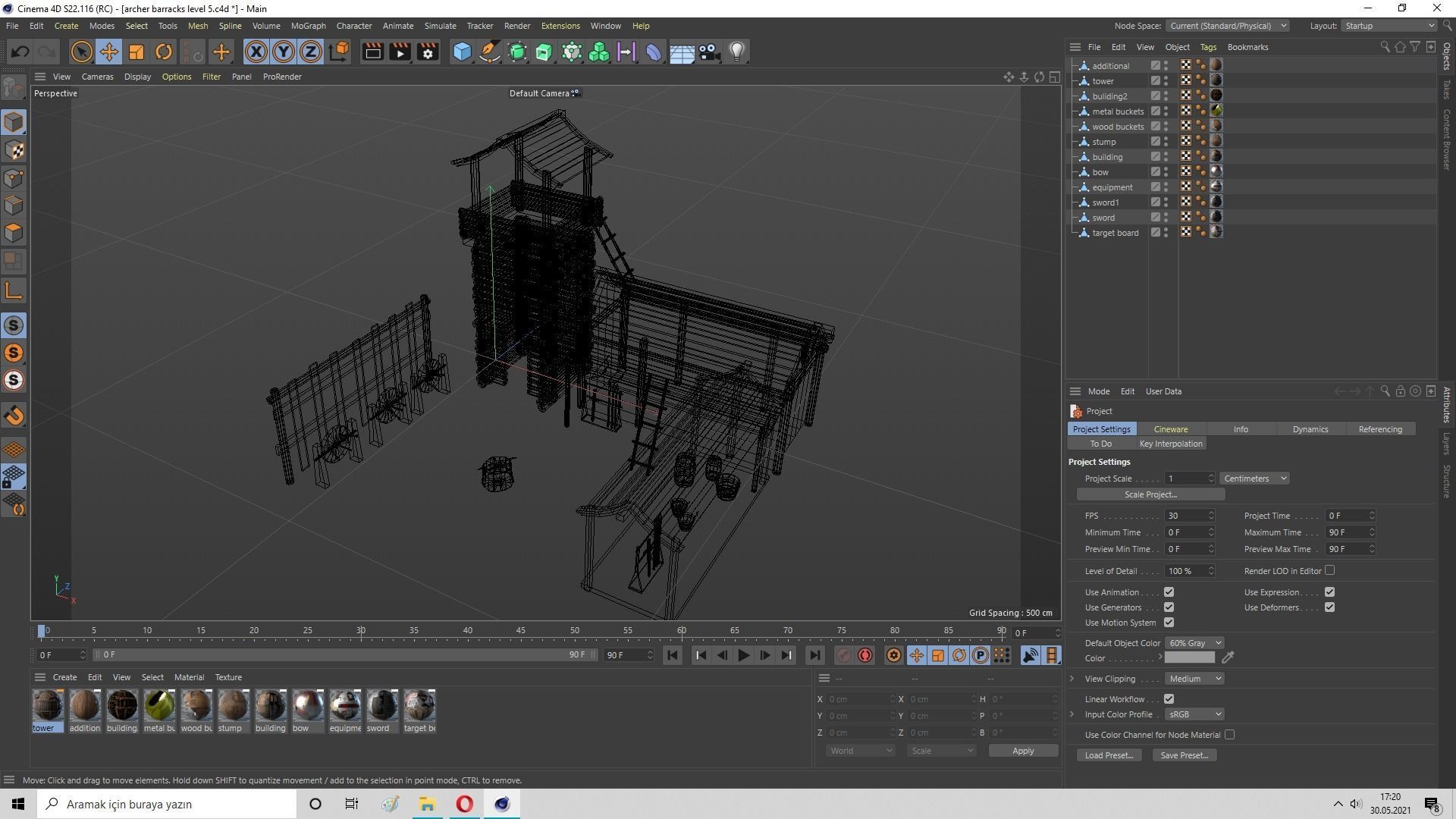 Archer Barracks Level 5 Low-poly 3D model_28