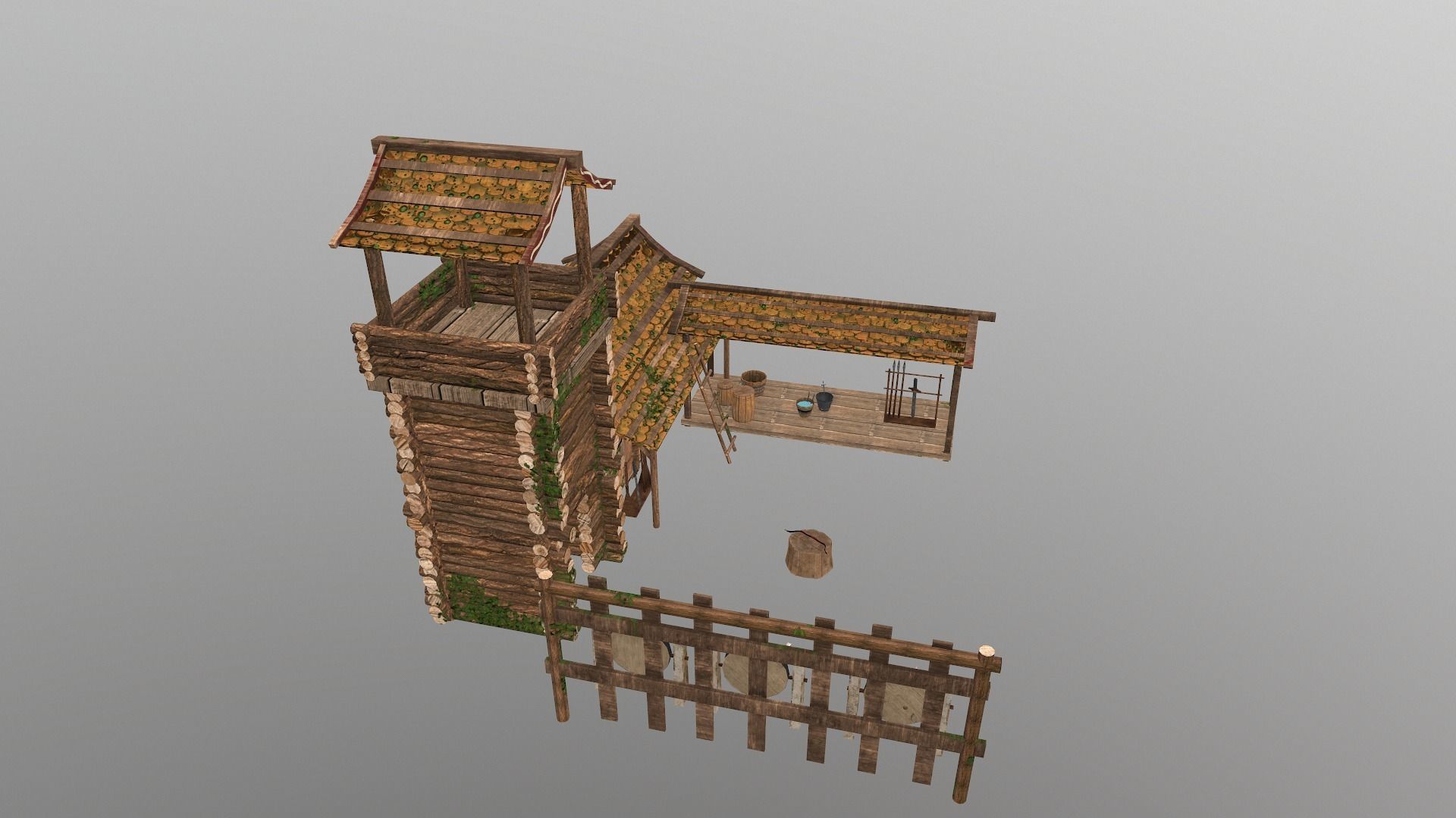 Archer Barracks Level 5 Low-poly 3D model_5