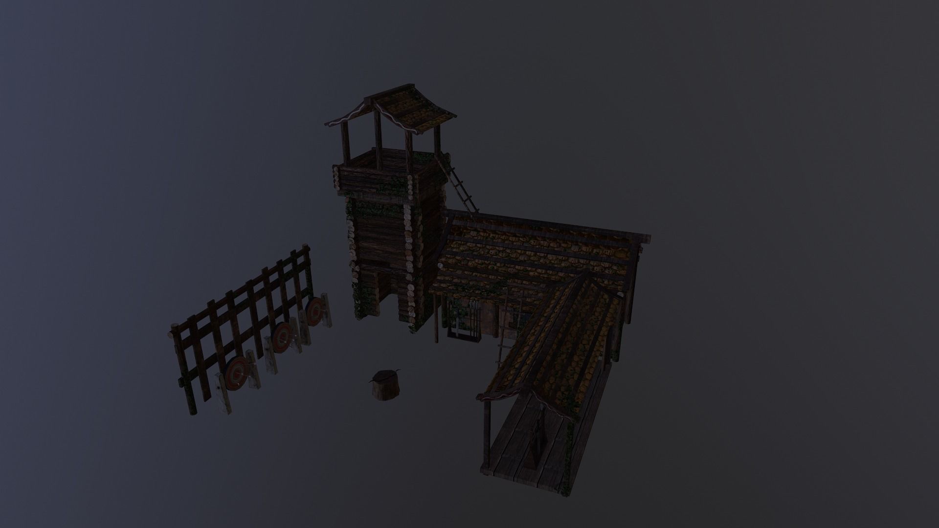 Archer Barracks Level 5 Low-poly 3D model_16