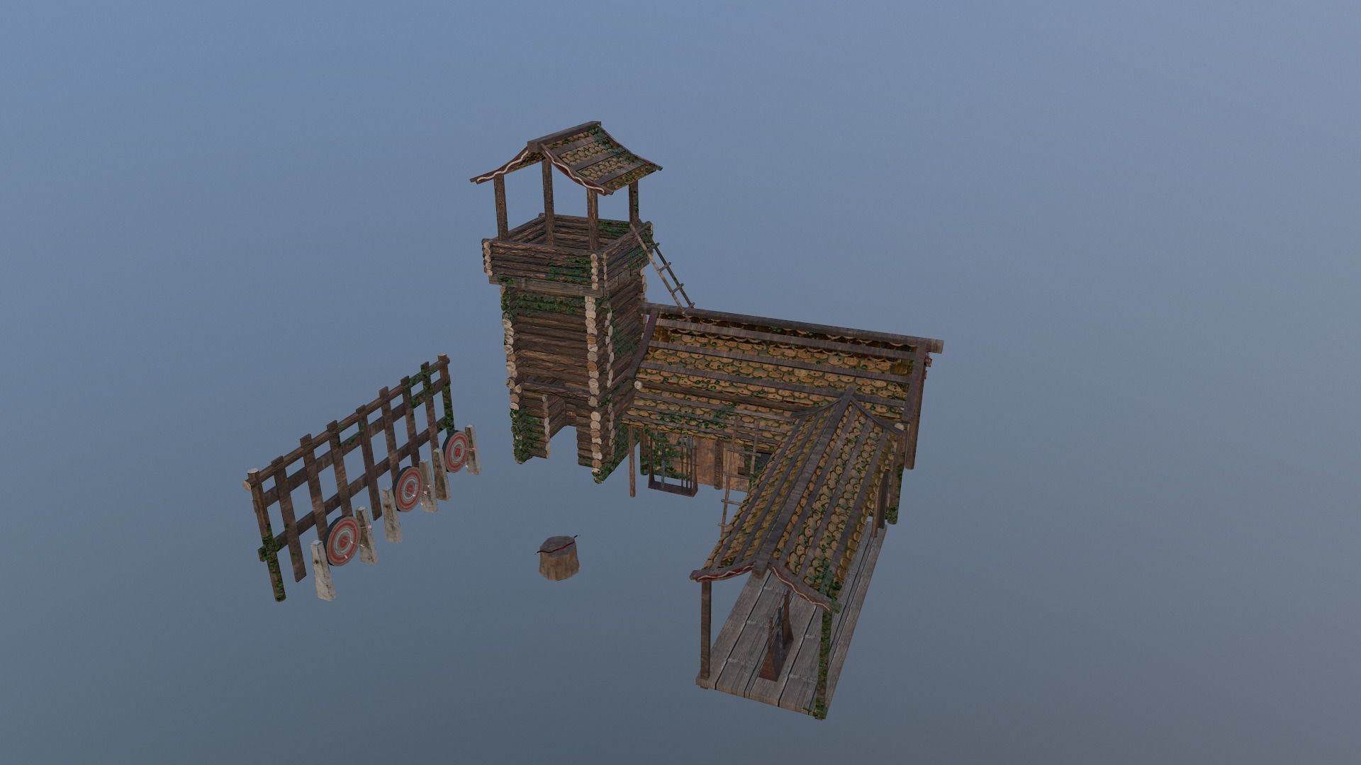 Archer Barracks Level 5 Low-poly 3D model_25