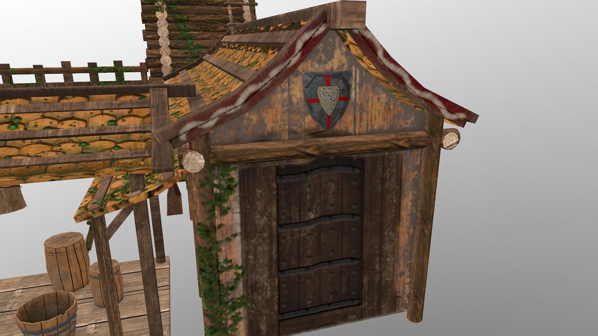 Archer Barracks Level 5 Low-poly 3D model_11