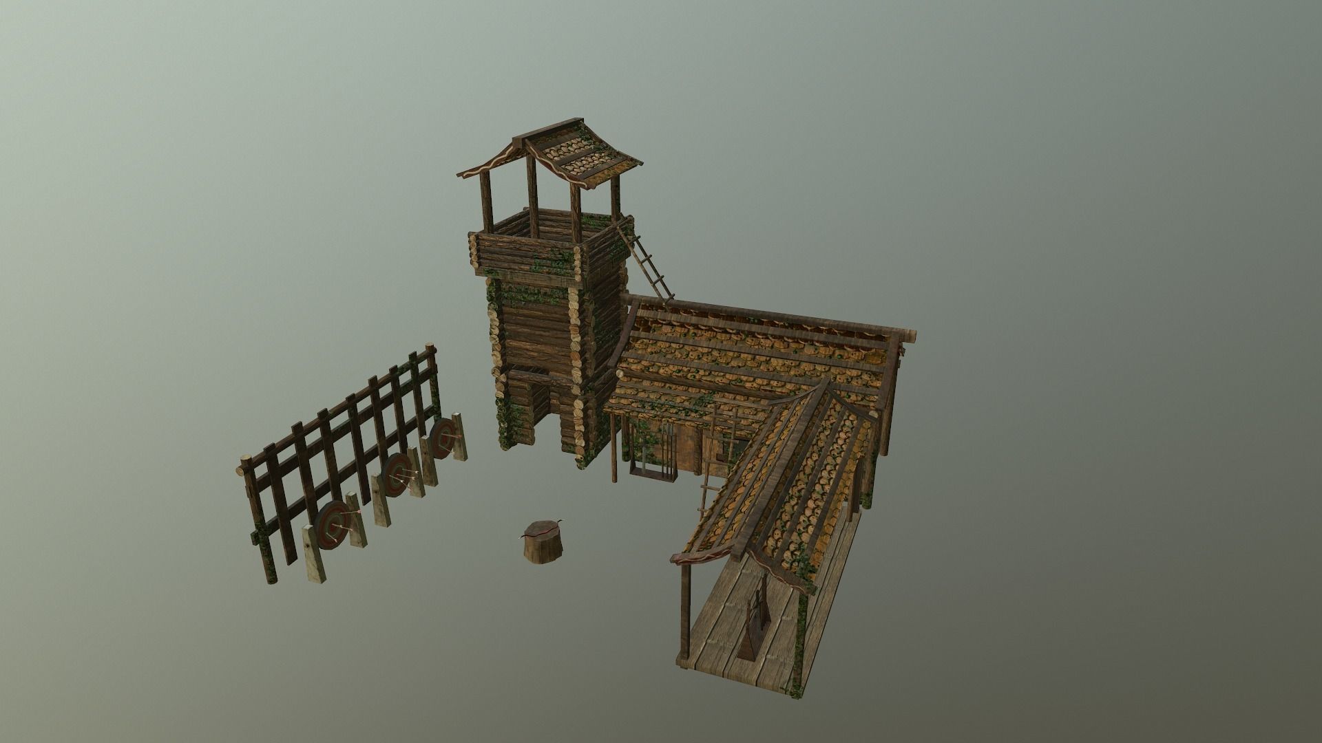 Archer Barracks Level 5 Low-poly 3D model_22