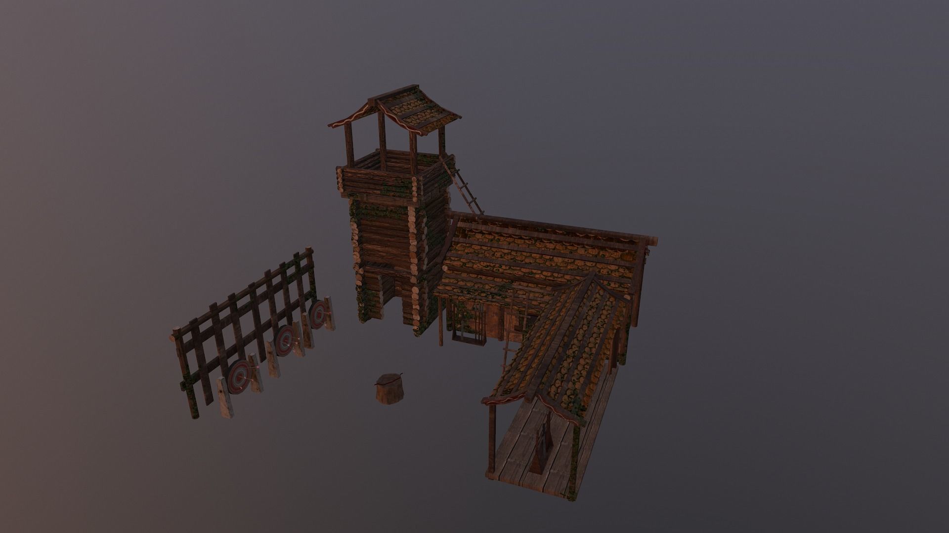 Archer Barracks Level 5 Low-poly 3D model_24