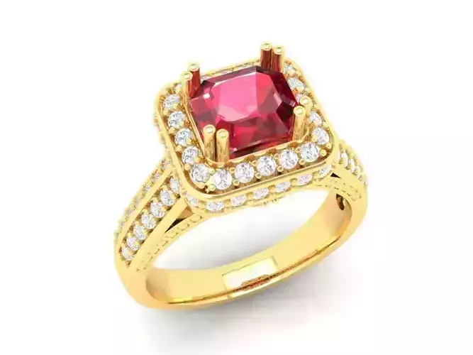 Luxury Princess Cut Gemstone Engagement Ring for Women  487