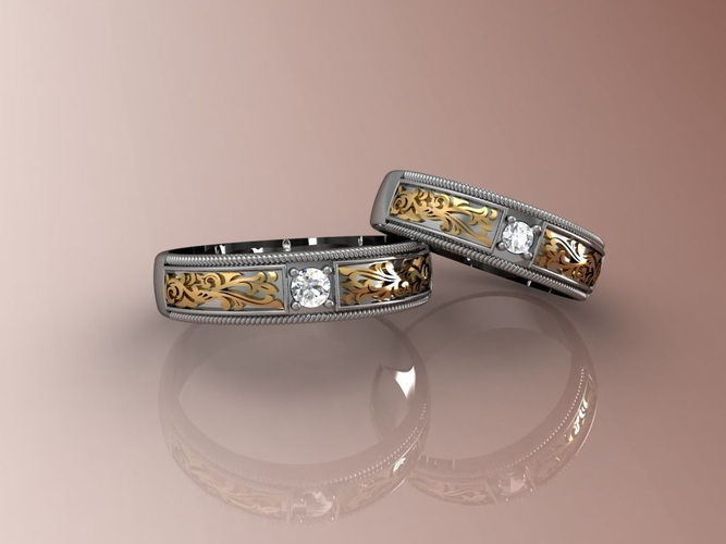 wedding ring ornament 1 3D print model