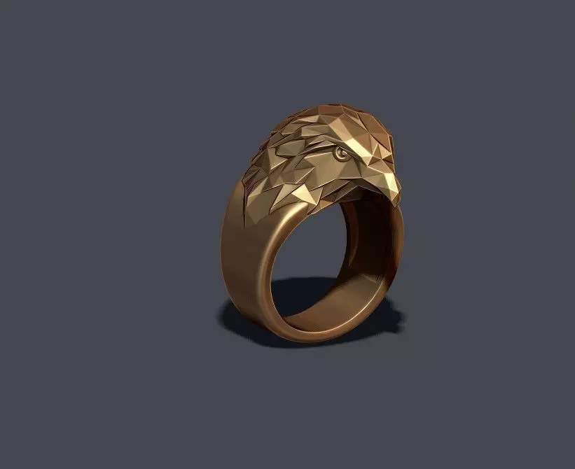 Eagle ring low poly v2 3D print model_0