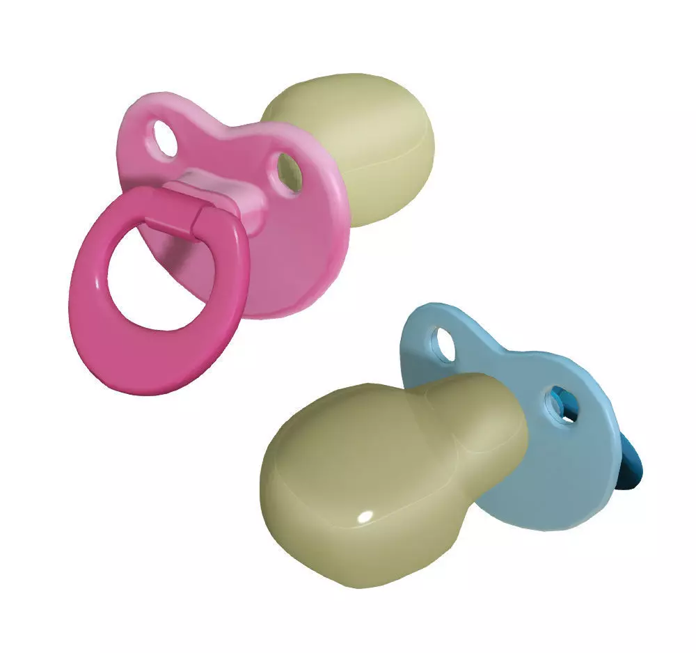 Pacifier two pacifiers Low-poly 3D model
