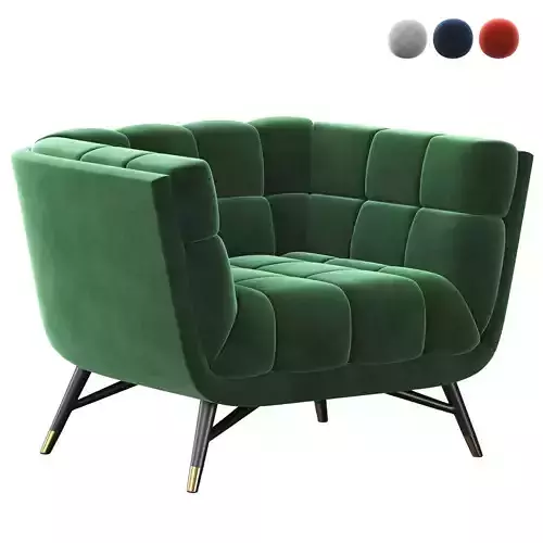 Adept Performance Velvet Armchair 3D model