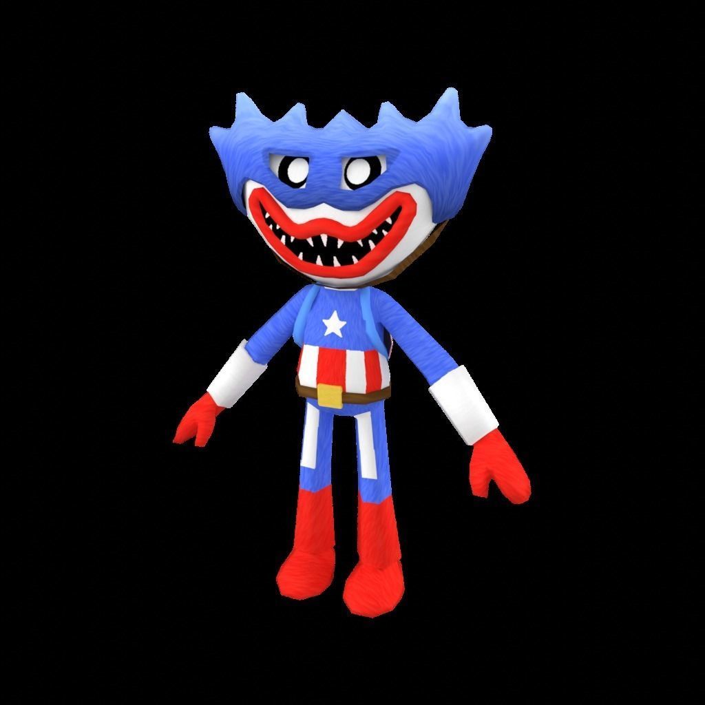 Poppy Huggy 3D Lowpoly Game Mobile  Low-poly 3D model_1