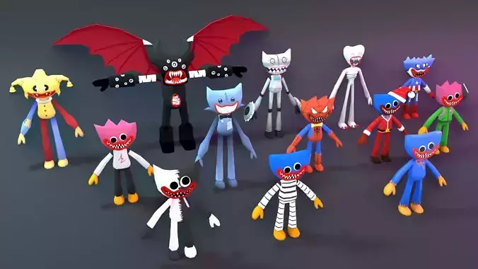 Poppy Huggy 3D Lowpoly Game Mobile  Low-poly 3D model